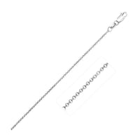 Thumbnail for 14k White Gold Diamond Cut Rolo Chain 1.1mm Chains Angelucci Jewelry   