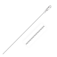 Thumbnail for 14k White Gold Round Cable Link Chain 1.2mm Chains Angelucci Jewelry   