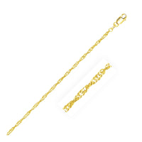 Thumbnail for 2.1mm 14k Yellow Gold Singapore Chain Chains Angelucci Jewelry   