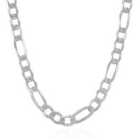 Thumbnail for Rhodium Plated 11.6mm Sterling Silver Figaro Style Chain Chains Angelucci Jewelry   