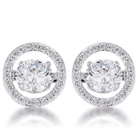Thumbnail for 1.9Ct Rhodium Plated Pave Dancing CZ Halo Stud Earrings Earrings JGI   