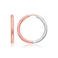 Thumbnail for 14k Rose & White Gold Hinged Hoop Earrings Earrings Angelucci Jewelry   