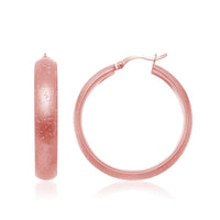 Thumbnail for Sterling Silver Rose Plated Stardust Round Shape Hoop Earrings Earrings Angelucci Jewelry   