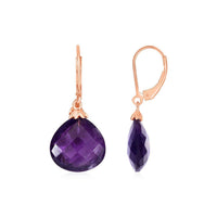 Thumbnail for Earrings with Amethyst Teardrops with Rose Finish in Sterling Silver Earrings Angelucci Jewelry   