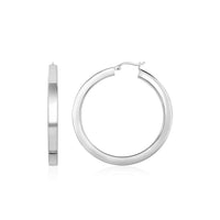 Thumbnail for High Polish Hoop Earrings in Sterling Silver Earrings Angelucci Jewelry   
