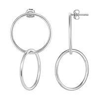 Thumbnail for Interlocking Polished Ring Earrings in Sterling Silver Earrings Angelucci Jewelry   