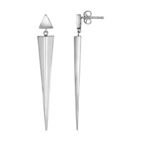 Thumbnail for Long Twisted Vertical Bar Earrings in Sterling Silver Earrings Angelucci Jewelry   