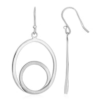 Thumbnail for Open Oval Spiral Earrings in Sterling Silver Earrings Angelucci Jewelry   