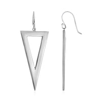 Thumbnail for Open Wide Triangle Drop Earrings in Sterling Silver Earrings Angelucci Jewelry   