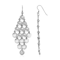 Thumbnail for Polished Drop Earrings with Circles in Sterling Silver Earrings Angelucci Jewelry   