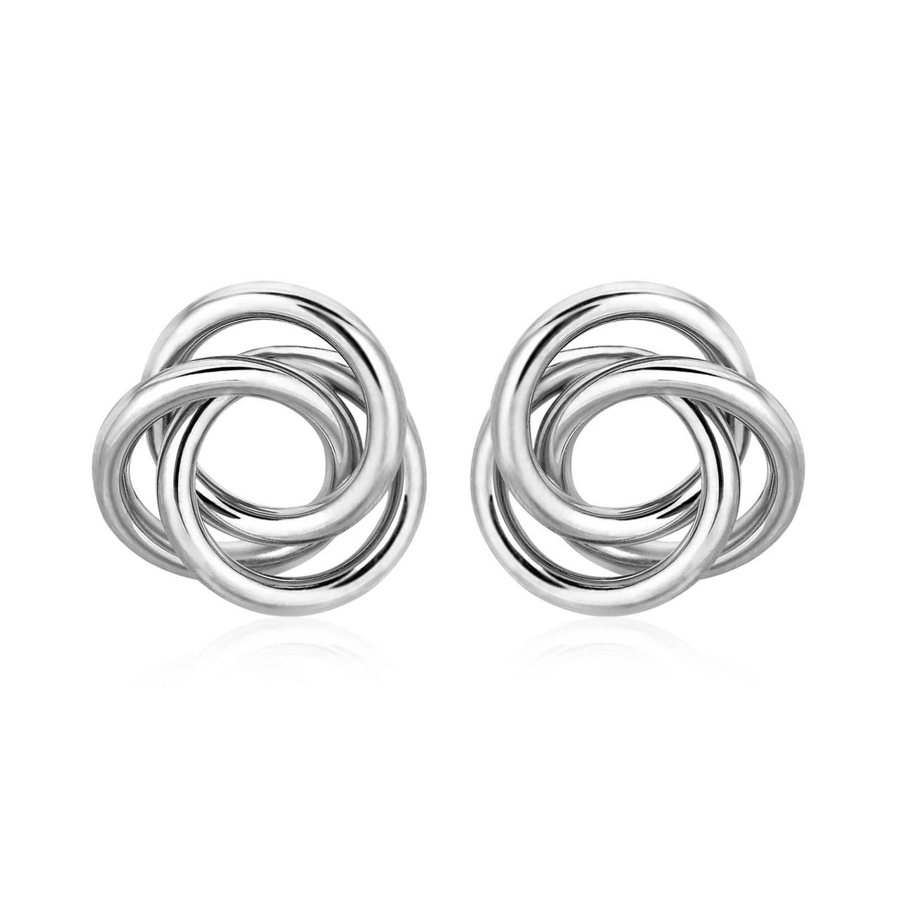 Polished Open Love Knot Earrings in Sterling Silver Earrings Angelucci Jewelry   