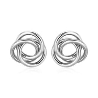 Thumbnail for Polished Open Love Knot Earrings in Sterling Silver Earrings Angelucci Jewelry   