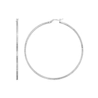 Thumbnail for Ridge Textured Hoop Earrings in Sterling Silver Earrings Angelucci Jewelry   