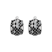 Thumbnail for Snake Skin Pattern Earrings with Enamel and Cubic Zirconia in Sterling Silver Earrings Angelucci Jewelry   