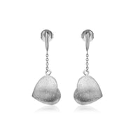 Thumbnail for Sterling Silver Heart Diamond Dangling Earrings Earrings Angelucci Jewelry   