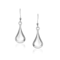 Thumbnail for Sterling Silver Long Teardrop Shape Puff Drop Earrings Earrings Angelucci Jewelry   