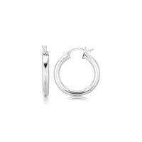 Thumbnail for Sterling Silver Rhodium Plated Thick Style Polished Hoop Earrings (25mm) Earrings Angelucci Jewelry   