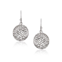 Thumbnail for Sterling Silver Round Drop Earrings with Mesh Design Earrings Angelucci Jewelry   
