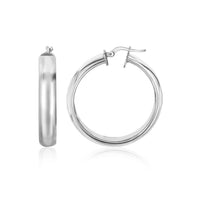 Thumbnail for Sterling Silver Round Hoop Dome Style Earrings Earrings Angelucci Jewelry   