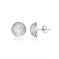 Thumbnail for Sterling Silver Round Stud Earrings with Mesh Design Earrings Angelucci Jewelry   