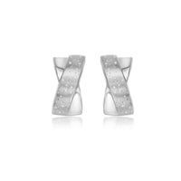 Thumbnail for Sterling Silver Stardust Earrings with an X Design Earrings Angelucci Jewelry   