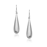 Thumbnail for Sterling Silver Stardust Texture Long Teardrop Earrings Earrings Angelucci Jewelry   