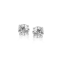 Thumbnail for Sterling Silver Stud Earrings with White Hue Faceted Cubic Zirconia Earrings Angelucci Jewelry   