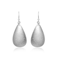 Thumbnail for Sterling Silver Teardrop Drop Earrings with Stardust Texture Earrings Angelucci Jewelry   