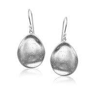 Thumbnail for Sterling Silver Teardrop Hammered Diamond Dust Earrings Earrings Angelucci Jewelry   