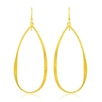 Thumbnail for Sterling Silver Teardrop Shape Yellow Tone Stardust Dangling Earrings Earrings Angelucci Jewelry   
