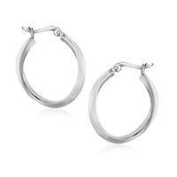 Thumbnail for Sterling Silver Twist Design Oval Shape Hoop Earrings Earrings Angelucci Jewelry   