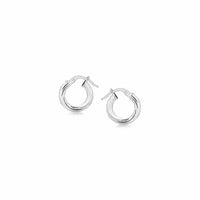 Thumbnail for Sterling Silver Twist Style Small Size Hoop Earrings Earrings Angelucci Jewelry   
