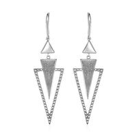 Thumbnail for Textured Graduated Triangle Earrings in Sterling Silver Earrings Angelucci Jewelry   