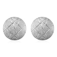 Thumbnail for Textured Round Disc Earrings in Sterling Silver Earrings Angelucci Jewelry   