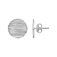 Thumbnail for Textured Round Earrings in Sterling Silver Earrings Angelucci Jewelry   