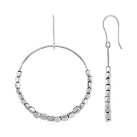 Thumbnail for Wire Circle Earrings with Polished Beads in Sterling Silver Earrings Angelucci Jewelry   