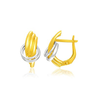 Thumbnail for 14k Two-Tone Gold Entwined Rings Style Earrings Earrings Angelucci Jewelry   