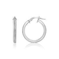 Thumbnail for 14k Two-Tone Gold Hoop Earrings with Glitter Center Earrings Angelucci Jewelry   
