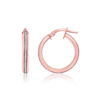 Thumbnail for 14k Two-Tone Gold Hoop Earrings with Glitter Center Earrings Angelucci Jewelry   