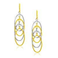 Thumbnail for 14k Two-Tone Gold Multiple Layer Interlaced Earrings Earrings Angelucci Jewelry   