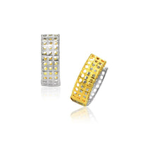 Thumbnail for 14k Two-Tone Gold Snuggable Earrings with a Mesh Style Earrings Angelucci Jewelry   