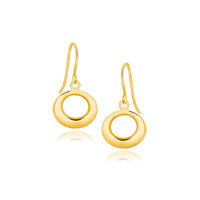 Thumbnail for 14k Yellow Gold Open Circle Dangle Earrings Earrings Angelucci Jewelry   