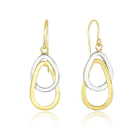 Thumbnail for Entwined Polished Open Teardrop Earrings in 10k Two-Tone Gold Earrings Angelucci Jewelry   