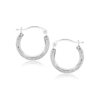 Thumbnail for 10k White Gold Fancy Hoop Earrings Earrings Angelucci Jewelry   