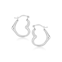 Thumbnail for 10k White Gold Heart Hoop Earrings Earrings Angelucci Jewelry   