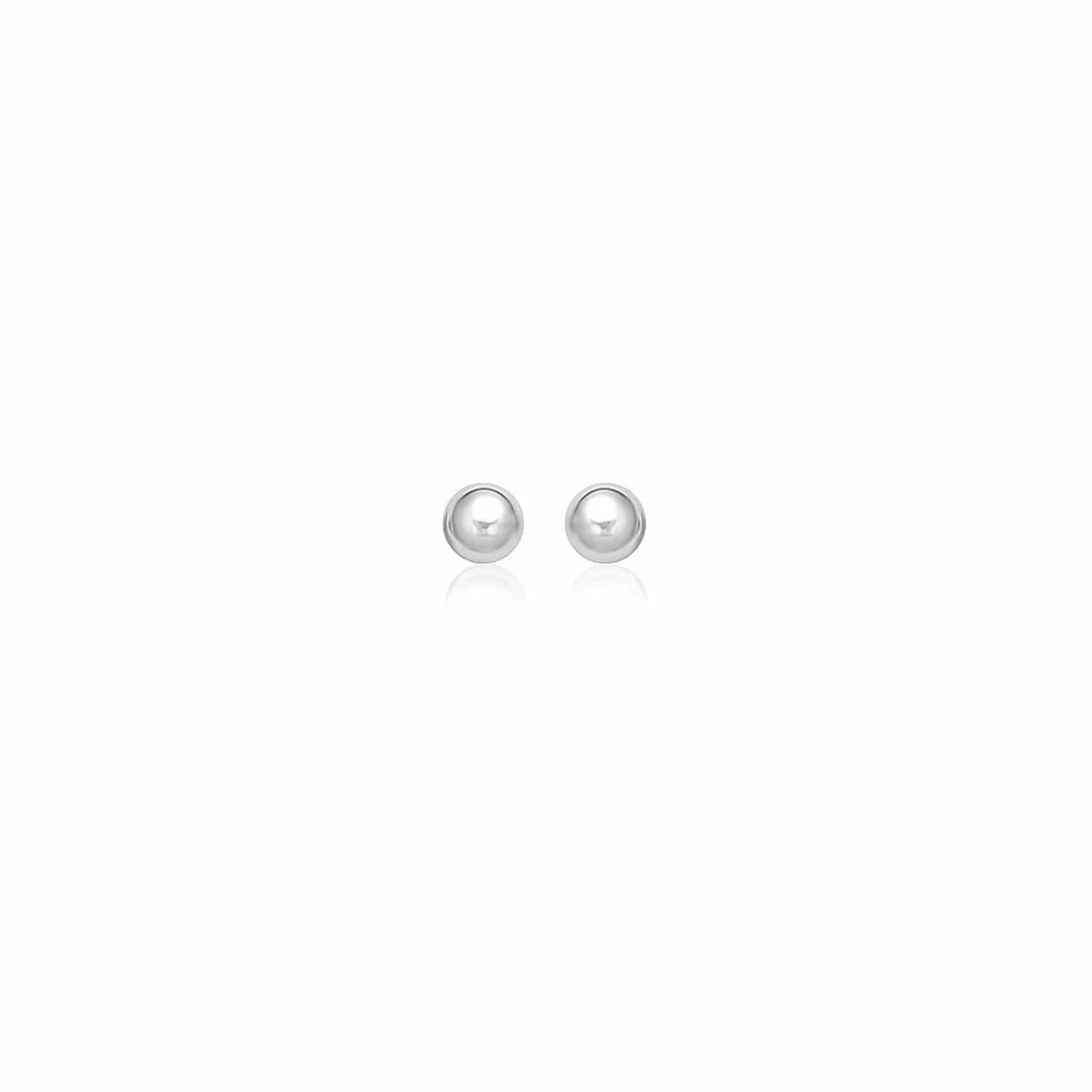 14k White Gold Classic Round Stud Earrings (5.0 mm) Earrings Angelucci Jewelry   