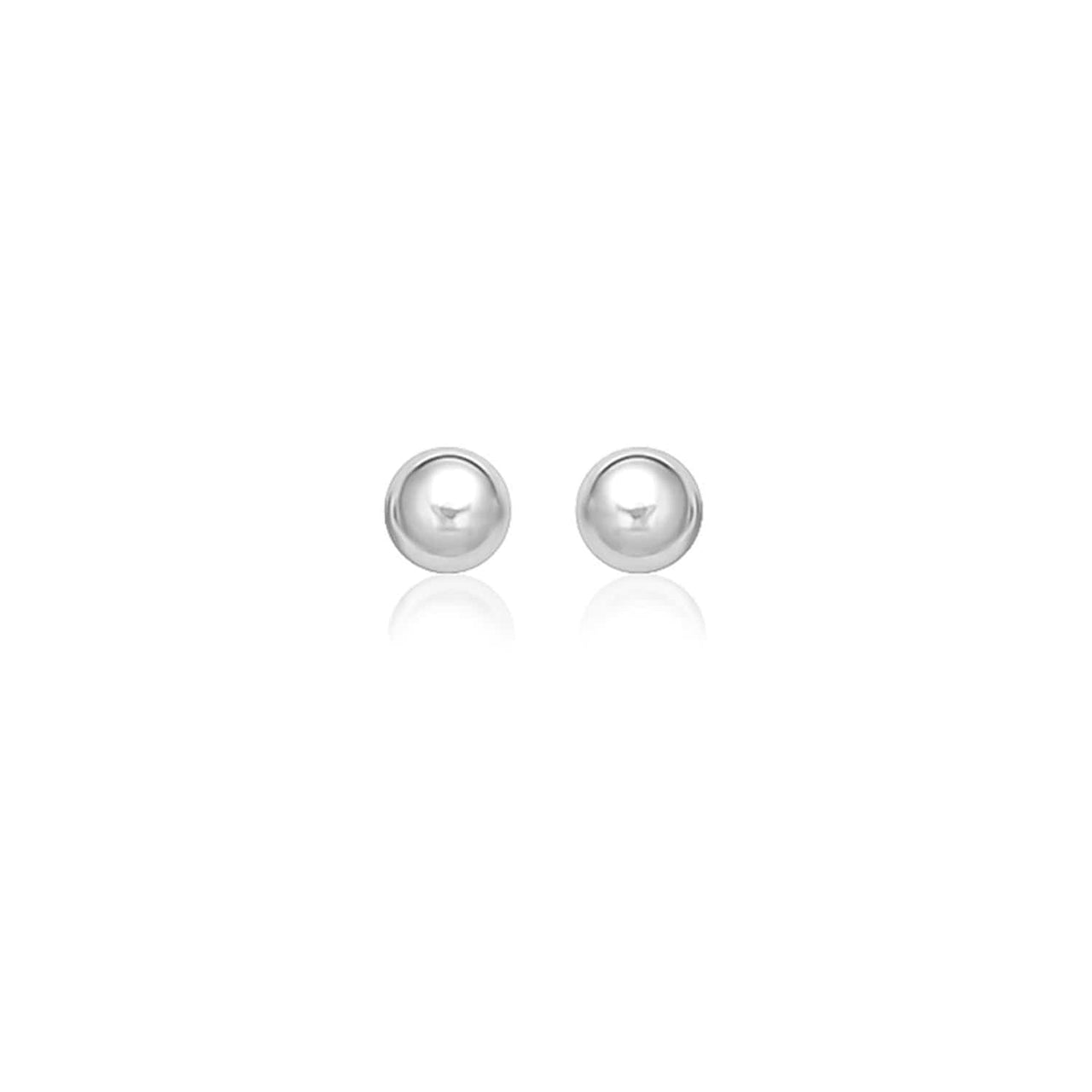 14k White Gold Classic Stud Earrings (8.0 mm) Earrings Angelucci Jewelry   