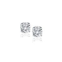 Thumbnail for 14k White Gold Diamond Four Prong Stud Earrings (1/2 cttw) Earrings Angelucci Jewelry   