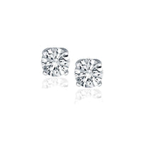 Thumbnail for 14k White Gold Diamond Four Prong Stud Earrings (1 cttw) Earrings Angelucci Jewelry   