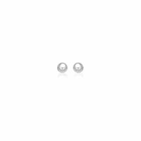 Thumbnail for 14k White Gold Round Stud Earrings (4.0 mm) Earrings Angelucci Jewelry   